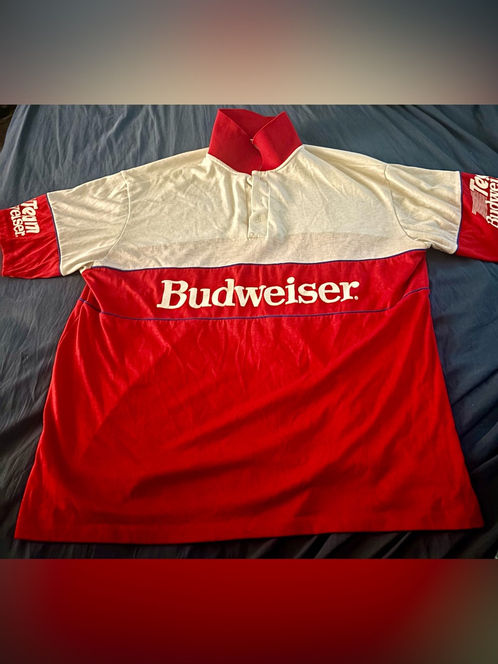 Vintage Team Budweiser Polo Shirt Made in USA 80s 90s